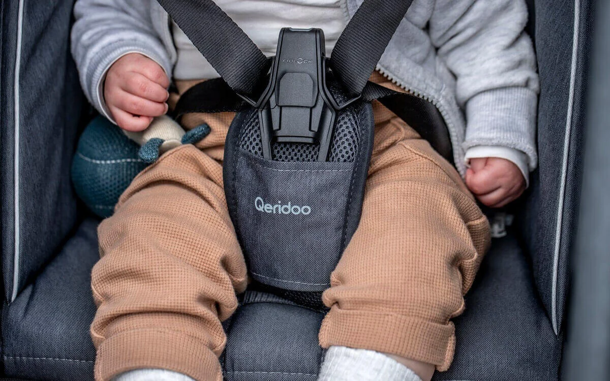 Kind im Qeridoo Kinderanhänger