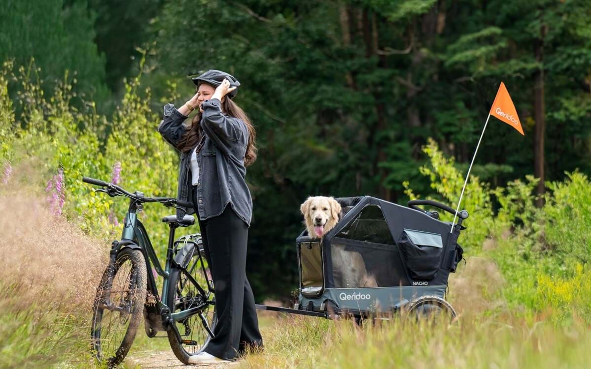 Fahrrad mit Hundeanhänger