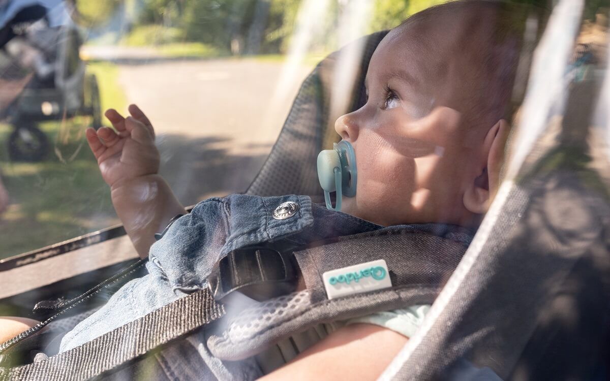 Babyschale im Fahrradanhänger